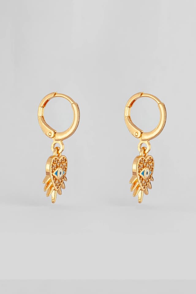 PENDIENTES CORAZÓN OJO TURCO 3