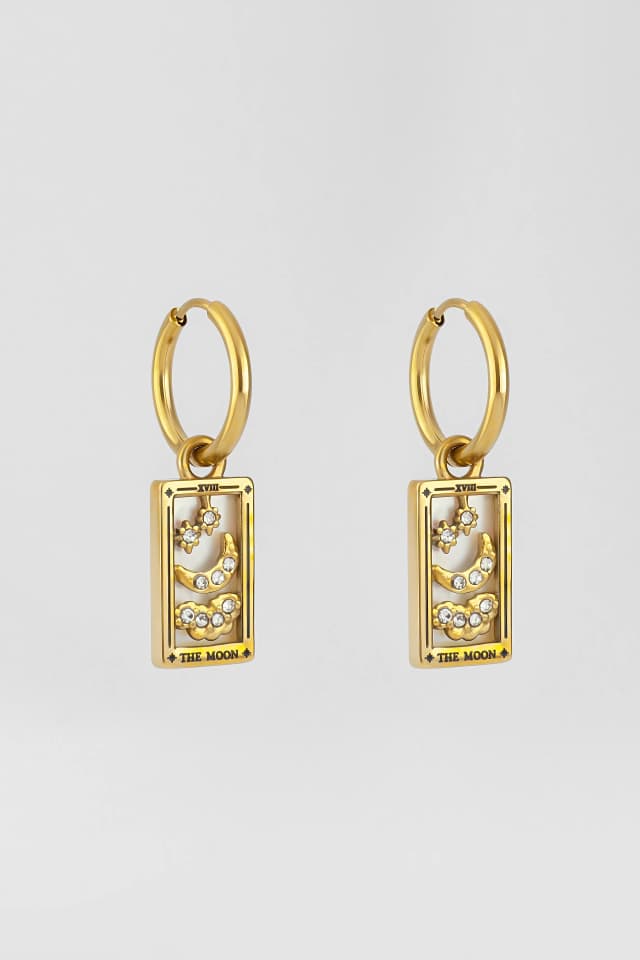PENDIENTES AROS TAROT LA LUNA 1