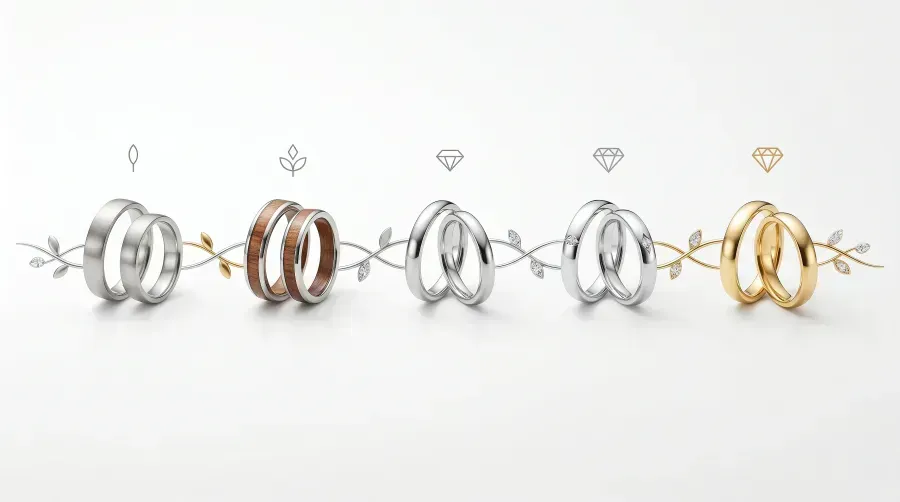 Regalos de aniversario de boda por anos: guia de joyeria para cada hito